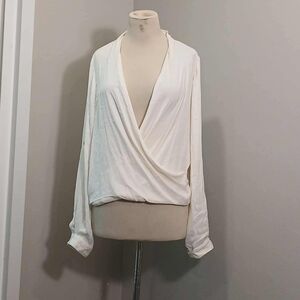 #63 Elegant Drape Front Blouse